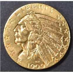 1909-D $5 GOLD INDIAN  CH/GEM BU