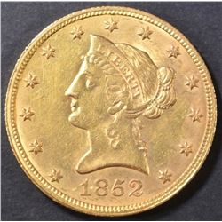 1852 $10 GOLD LIBERTY  BU OLD CLEANING