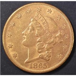 1865 $20 GOLD LIBERTY  BU  OLD CLEANING