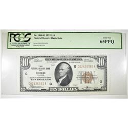 1929 $10 FRBN CHICAGO DISTRICT  PCGS 65PPQ