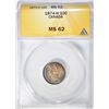 Image 1 : 1874-H SILVER 10 CENTS CANADA  ANACS MS-62