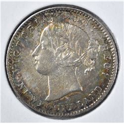 1872 H SILVER 10 CENT NEWFOUNDLAND