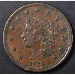 1838 LARGE CENT, XF