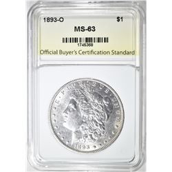 1893-O MORGAN DOLLAR CH BU