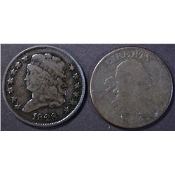 1804 & 1828 VG HALF CENTS