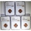 Image 1 : 5 - 1975 LINCOLN CENTS NGC MS66RD