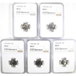 5-1966 SMS DIMES NGC MS67