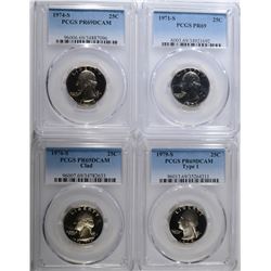 4 PROOF WASHINGTON QUARTERS ALL PCGS GRADED