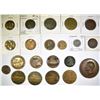 Image 1 : LOT OF 21 OLD FOREIGN COINS MEDALS ETC.