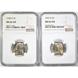 1947-D & 1948-D JEFFERSON NICKELS