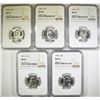 Image 1 : 5 WASHINGTON QUARTERS ALL NGC MS-65