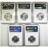 Image 2 : 5 WASHINGTON QUARTERS ALL NGC MS-65
