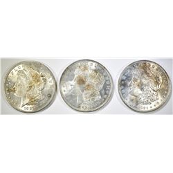 (3) 1921 MORGAN DOLLARS BU