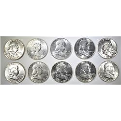 5-1963 & 5-63-D FRANKLIN HALVES NEAR BU & BU