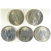 Image 1 : (5) 1923 PEACE DOLLARS BU
