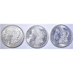 1921-S & (2) 1921-D MORGAN DOLLARS  BU