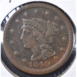 1849 LARGE CENT, XF