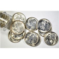 BU ROLL OF 1942-S SILVER JEFFERSON WAR NICKELS