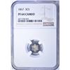 Image 1 : 1867 3-CENT SILVER, NGC PF-64 CAMEO!