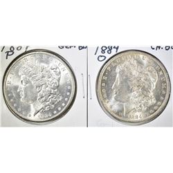 1884 GEM BU & 84-O CH BU MORGAN DOLLARS