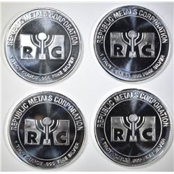 4-ONE OUNCE .999 SILVER RMC ROUNDS