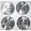 Image 1 : 4-ONE OUNCE .999 SILVER BUFFALO ROUNDS