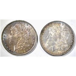 1882-O & 1883-O CH BU MORGAN DOLLARS WITH COLOR