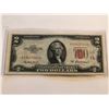 Image 1 : 1953 A Series RED SEAL 2 Dollar Bill Nice Early US Note