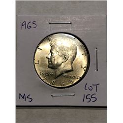 Beautiful 1965 MS High Grade Silver Kennedy Half Dollar