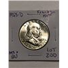 Image 1 : Rare Brilliant Uncirculated MS High Grade 1963 D Franklin Half Dollar