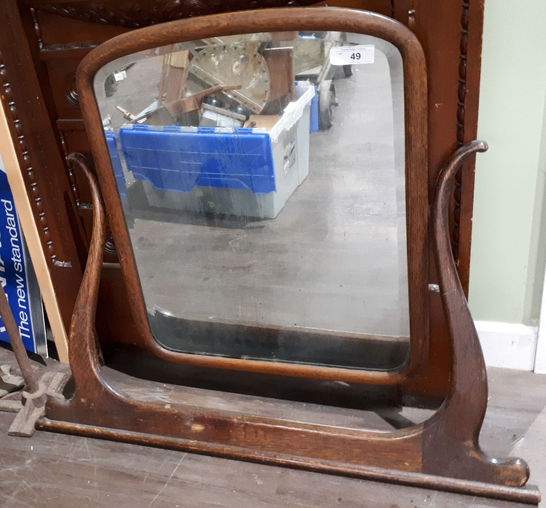 ANTIQUE MIRROR W/HARP