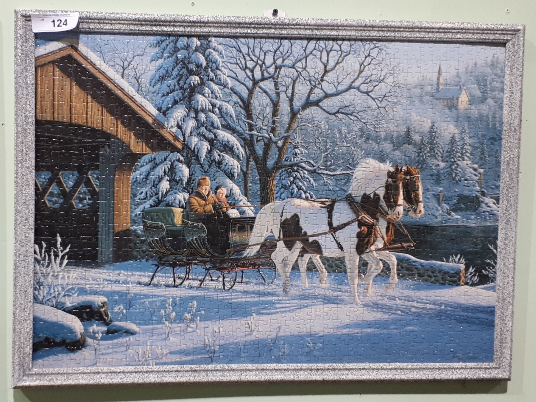 TWO FRAMED JIGSAW PUZZLES