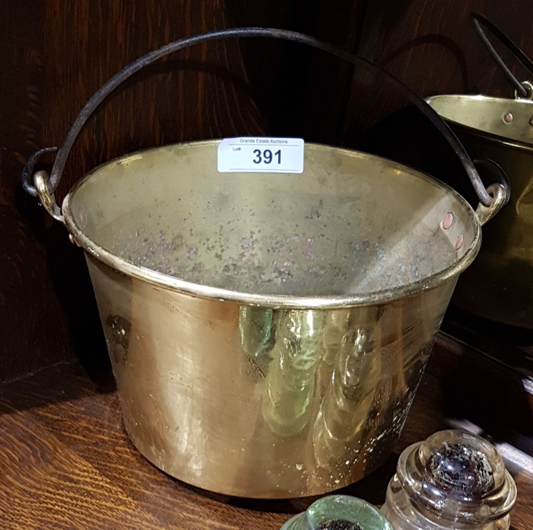 ANTIQUE BRASS JELLY POT