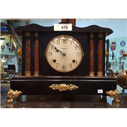 VINTAGE WATERBURY WIND UP MANTLE CLOCK