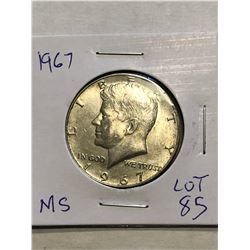 Beautiful 1967 Silver Kennedy Half Dollar MS High Grade