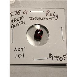 Extremely Rare Investment *GEM QUALITY* 2.35 Carat RUBY