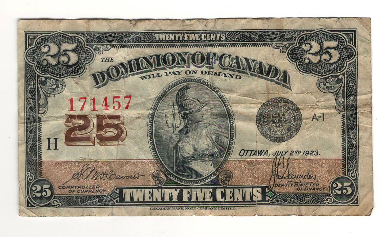 1923 Canada 25 Cent Note