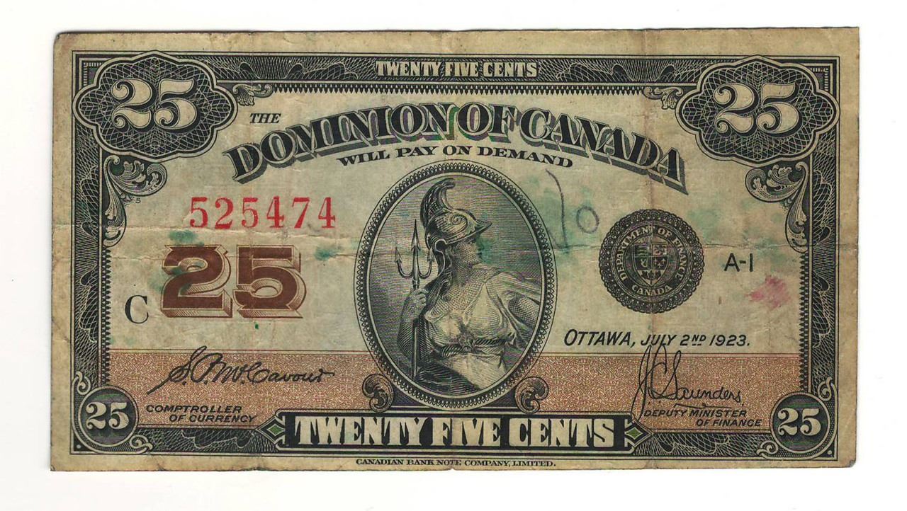 1923 Canada 25 Cent Note