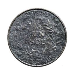 Lower Canada 1 Sou Token