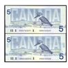 Image 2 : 1986 Canada 5 Dollar ERROR NOTE SET