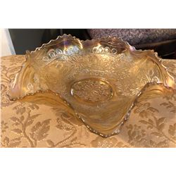 VINTAGE CARNIVAL GLASS CANDY DISH