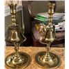 Image 1 : VINTAGE PAIR OF TAVERN BELL BRASS CANDLESTICKS