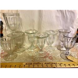 GR OF 8 VINTAGE ICE CREAM PARLOUR GLASSES