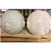 Image 1 : GR OF 2, WHITE 'BABY FACE' GLASS BANQUET LAMP GLOBES