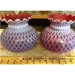 GR OF 2, OPAL CRANBERRY GLASS GLOBE