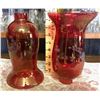 Image 1 : GR OF 2, ETCHED GLASS OIL LAMP CHIMNEYS