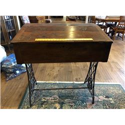 ANTIQUE WROUGHT IRON BASED DESK