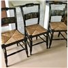 Image 1 : GR OF 3 AMERICAN HITCHCOCK CHAIRS WITH ORIGINAL PAINT & STENCILING, RUSH SEATS.