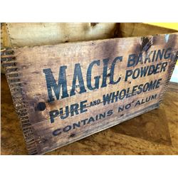 MAGIC BAKING POWDER WOOD CRATE WITH ORIGINAL DECAL