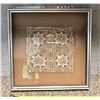 Image 1 : ANTIQUE TATTING LACE PRESERVED UNDER GLASS & FRAME